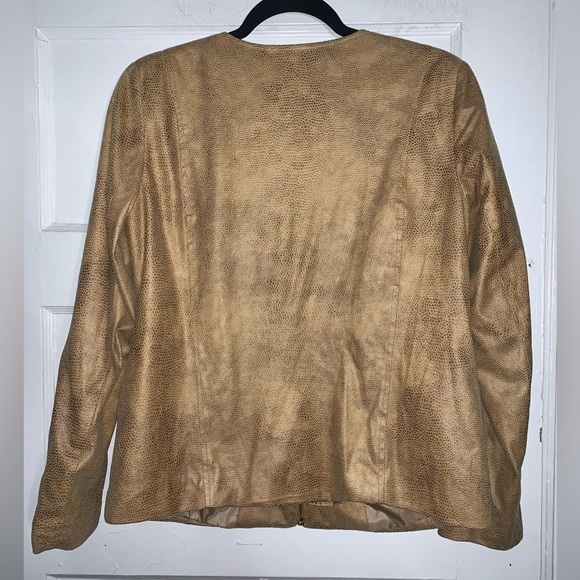 Jm collection snakeskin faux leather lightweight jacket size 6 - Picture 11 of 11